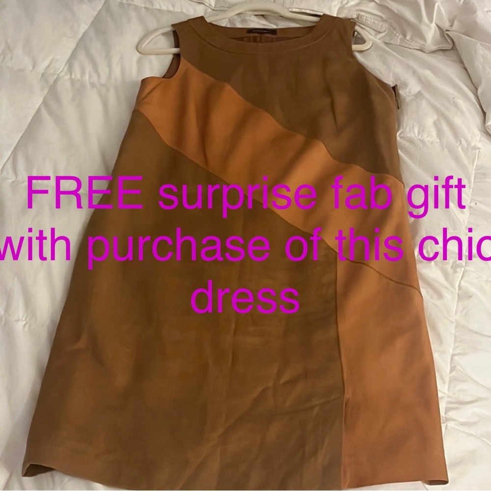 Lafayette 148 Chic linen and leather dress